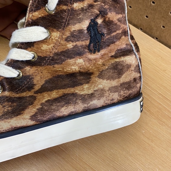 Polo Ralph Lauren Harbour Hi Women’s Size 7.5 Sneakers Animal Fur - Picture 5 of 12